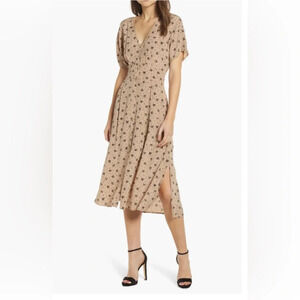 ASTR The Label Dolman Sleeve Button Down Floral Midi Dress Size XS